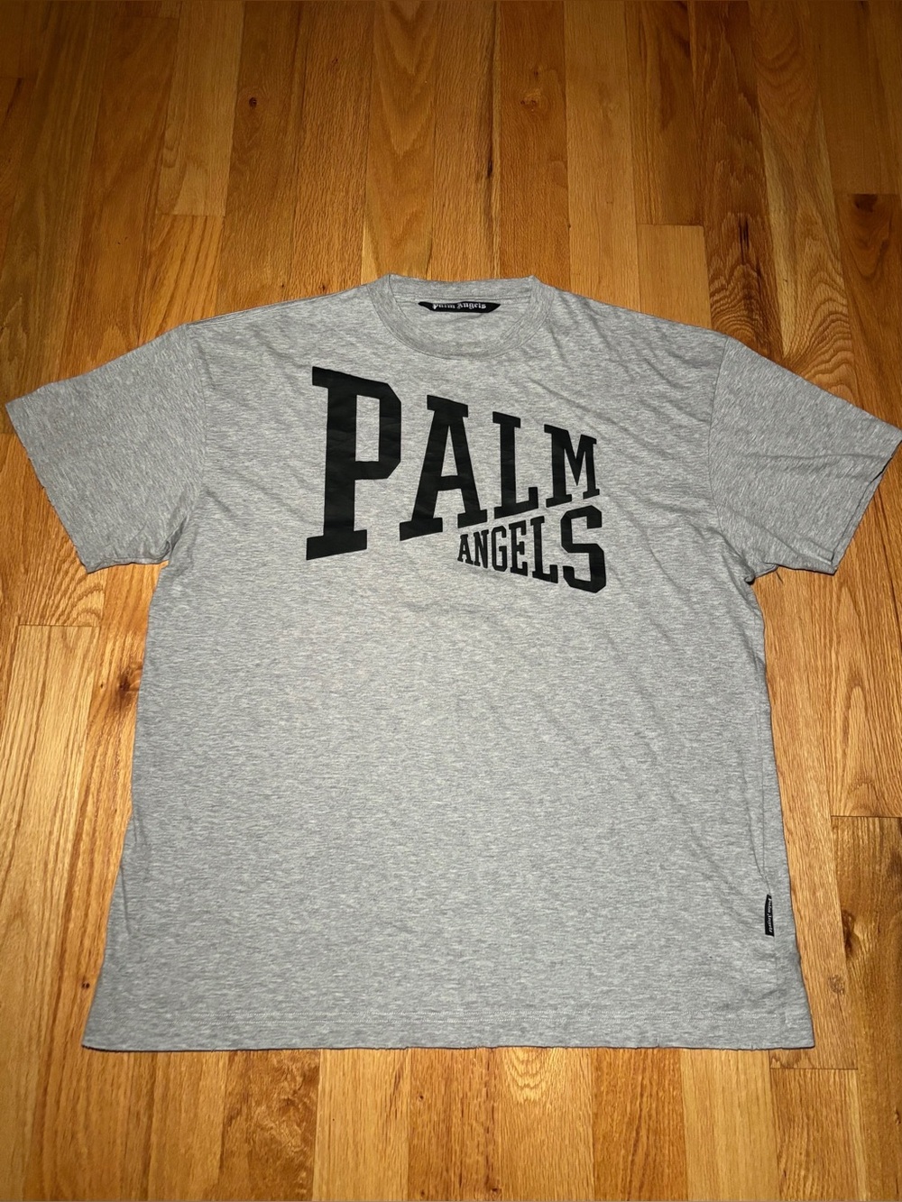 Palm Angels Gray Black Spellout Tshirt